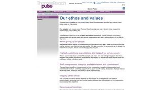 Ethos and values - Thames Reach Pulse