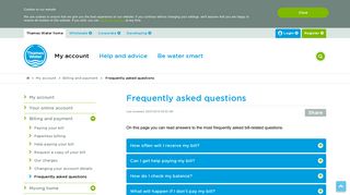 Frequently asked questions | Billing and payment | My ... - Thames Water