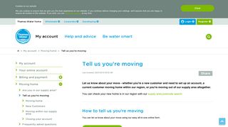 Tell us you're moving | Moving home | My account | Thames Water