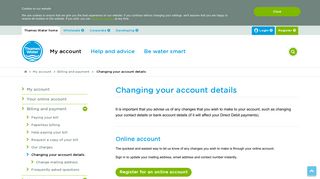Change your account details | Billing and payment ... - Thames Water
