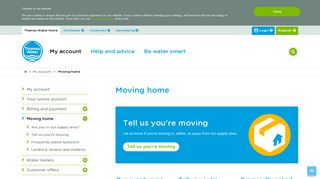 Moving home | My account | Thames Water