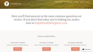 FAQ | Thankful Registry