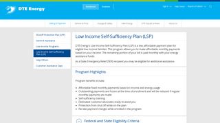 DTE Energy | Low Income Self-Sufficiency Plan (LSP)