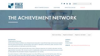 The Achievement Network | National Alliance for Public Charter Schools