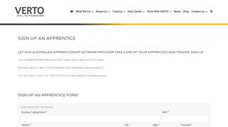 Sign Up an Apprentice - VERTO