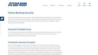 Texas Bank and Trust - Online Banking Security