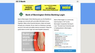 Bank of Bennington Online Banking Login - CC Bank
