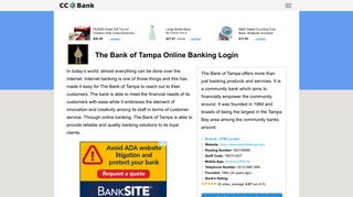 The Bank of Tampa Online Banking Login - CC Bank