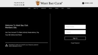Login - West Bay Club