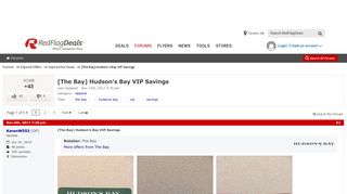 [The Bay] Hudson's Bay VIP Savings - RedFlagDeals.com Forums