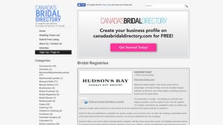 Bridal Registries | Canada's Bridal Directory