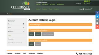 Login - Account Holders Login Page | Countryside Bank