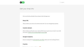 Edit your shop info - Big Cartel Help