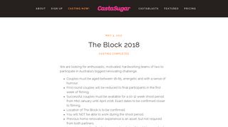 The Block 2018 — Online Casting Call and Audition Software ...