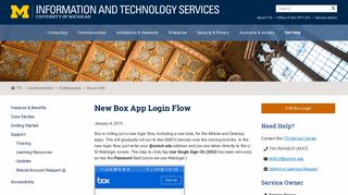 New Box App Login Flow / U-M Information and Technology Services