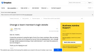Solved: Change a team member's login details - Dropbox Community ...