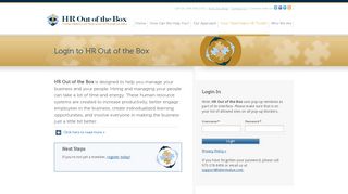 Login to HR Out of the Box - Login In