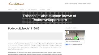 About Jason Brown of The Brown Report and Power Stock Trades