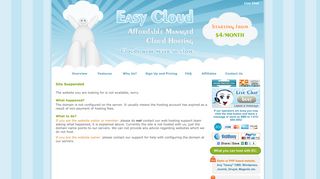 EasyCloud - Easy PHP Cloud Hosting » Pages » Site Suspended