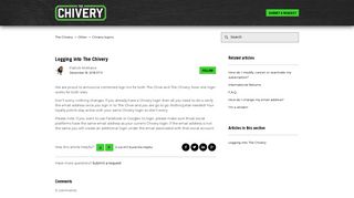 Logging into The Chivery – The Chivery