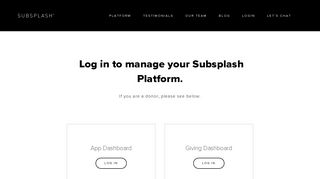 LOGIN — Subsplash.com | Engage your audience like never before.