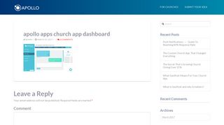 apollo apps church app dashboard | Apollo Apps