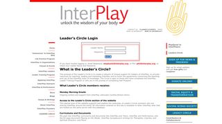 Leader's Circle Login - InterPlay