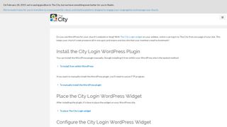 The City Login WordPress Plugin - Help Centers - ACS Technologies