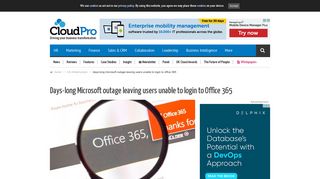 Days-long Microsoft outage leaving users unable to login ... - Cloud Pro