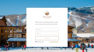 Login Page - The Club at Spruce Peak