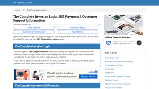 The Complete Investor Login, Bill Payment & Customer Support ...