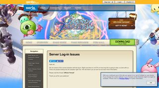 Server Log-in Issues - Grand Fantasia - Free MMORPG at Aeria Games