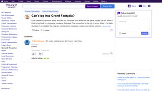 Can't log into Grand Fantasia? | Yahoo Answers