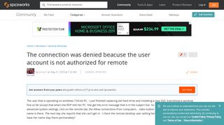 [SOLVED] The connection was denied beacuse the user account is not ...