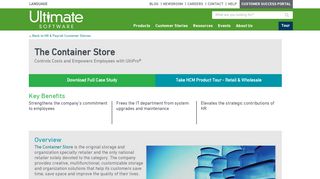 The Container Store - HR and Payroll Case Study - Ultimate Software