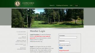 Concord Country Club Member Login