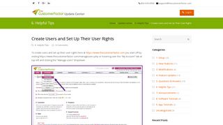 Create Users and Set Up Their User Rights - The Customer Factor