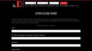 Join Club One! - The D Hotel - the D Las Vegas