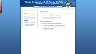 Texas Department of Public Safety - TxDPS Crime Records Service