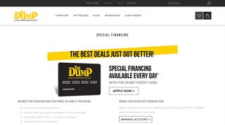 The Dump Credit Card | The Dump Luxe Furniture Outlet