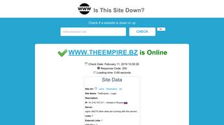 Is www.theempire.bz site really down?