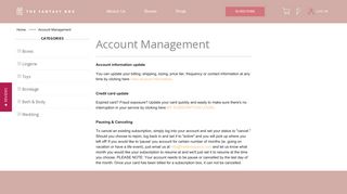 Account Management - The Fantasy Box