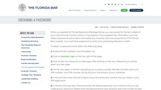 Obtaining a Password – The Florida Bar