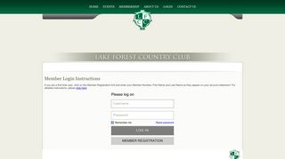 Lake Forest Country Club - Login