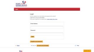 Home Delivered Frozen Meals - Heart to Home Meals - Login