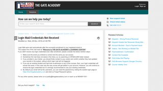Login Mail/Credentials Not Received : THE GATE ACADEMY