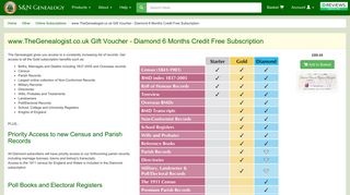 www.TheGenealogist.co.uk Gift Voucher - Diamond 6 Months Credit ...