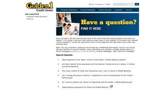 Golden 1 Credit Union | Ask a Question Results