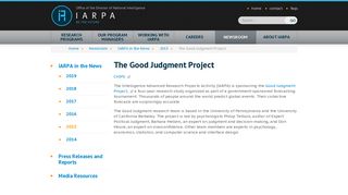 The Good Judgment Project - iarpa