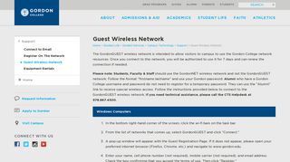 Connecting to the Guest Wireless Network - Gordon College